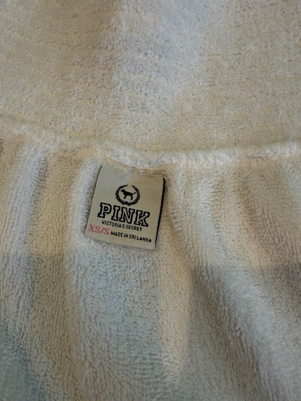 Vintage Y2K PINK by Victoria Secret TOWEL DRESS rare robe white bath shower wrap - Picture 5 of 8